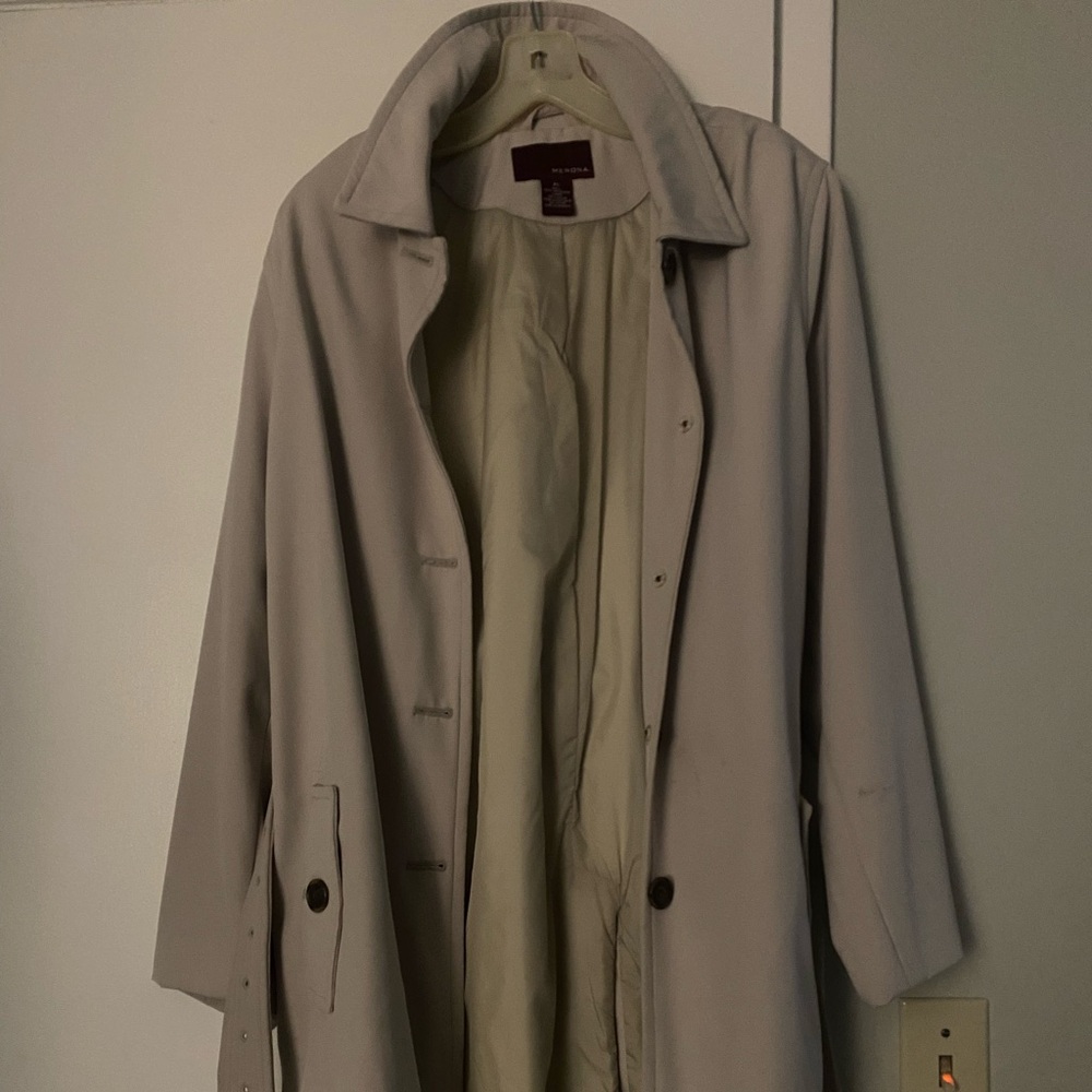 Womens ivory short trench coat
